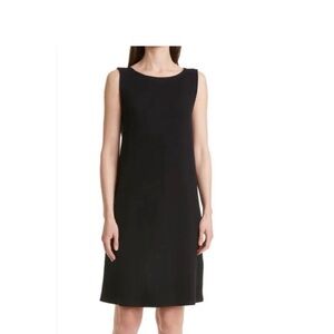 Eileen Fisher Black knitted silk Midi Dress